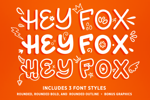 Hey Fox Rounded Font Trio for Playful Branding Projects